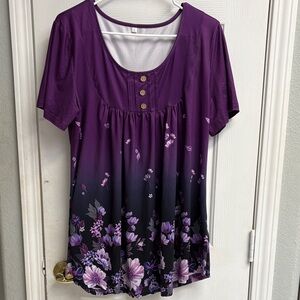 Purple Floral Women's Top